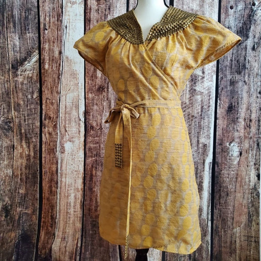 Gryphon New York Size Large Wrap Golden Tunic Top or Dress
