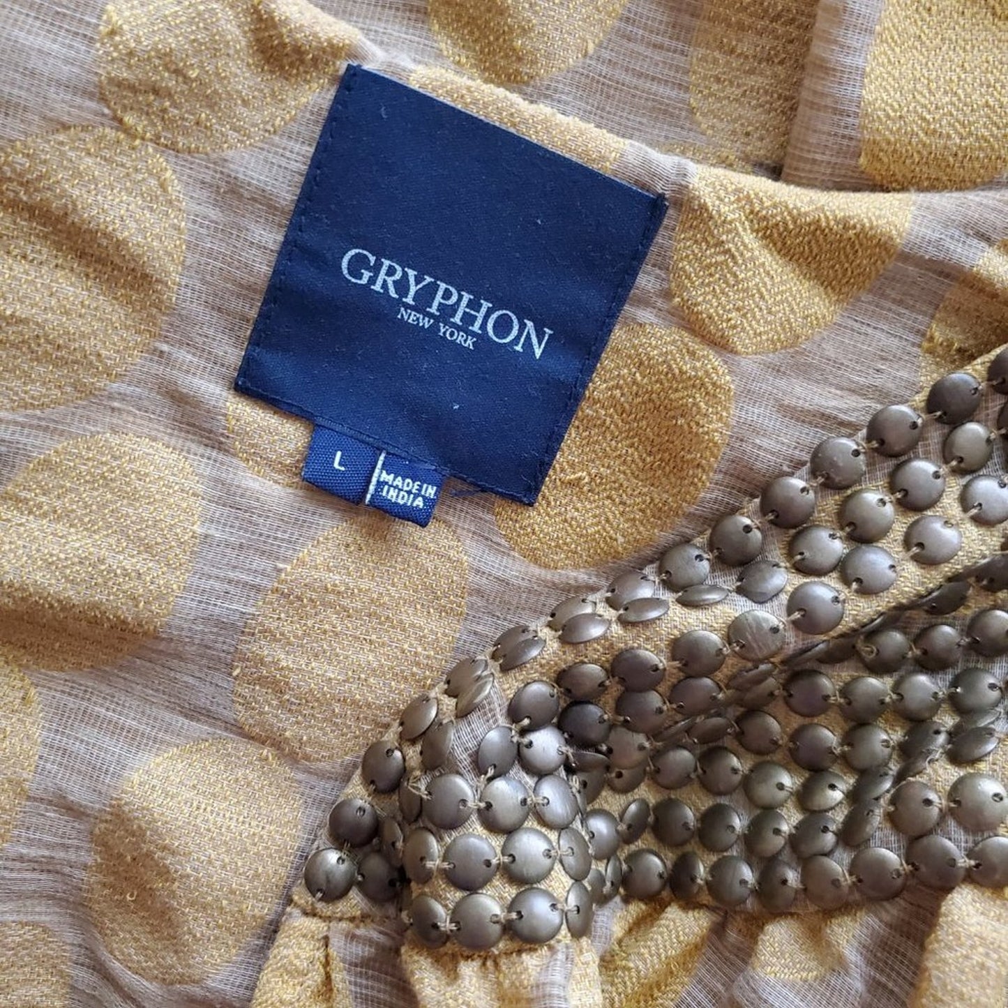 Gryphon New York Size Large Wrap Golden Tunic Top or Dress