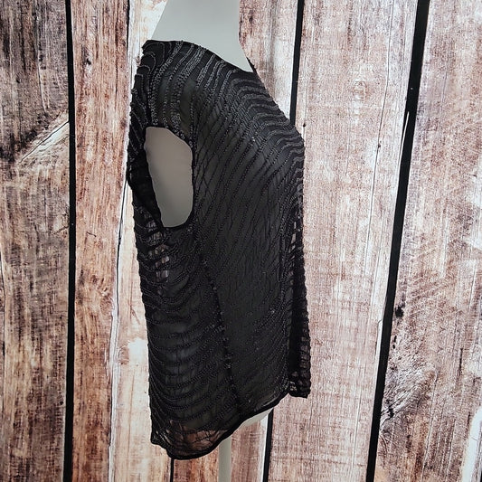 NWT Allsaints Black Swathe Top Hand Embellished Size 10