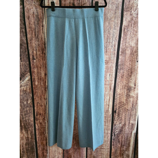 NWT Neiman Marcus 100% Cashmere Size Medium Gloss Blue Pants