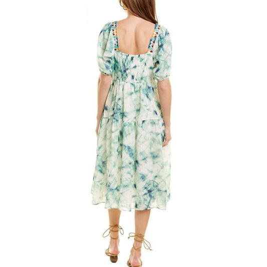 NWT Johnny Was Jade Marble Puff Sleeve Dress Sz S- M
