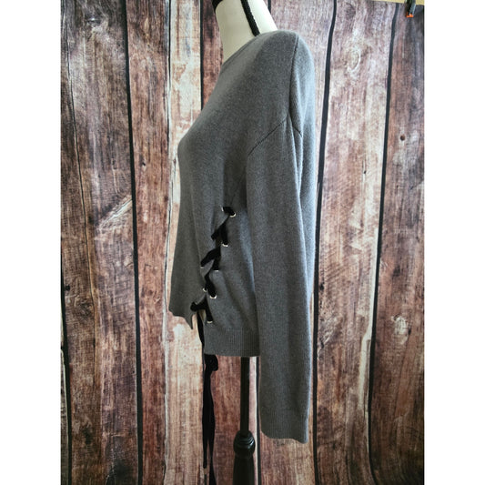 Perfect Valentino Size Small or Medium Sweater with Black Velvet Lace Up