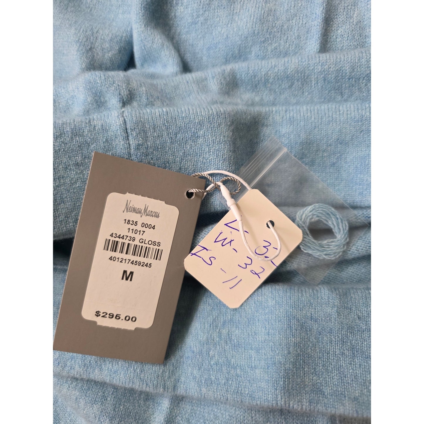 NWT Neiman Marcus 100% Cashmere Size Medium Gloss Blue Pants