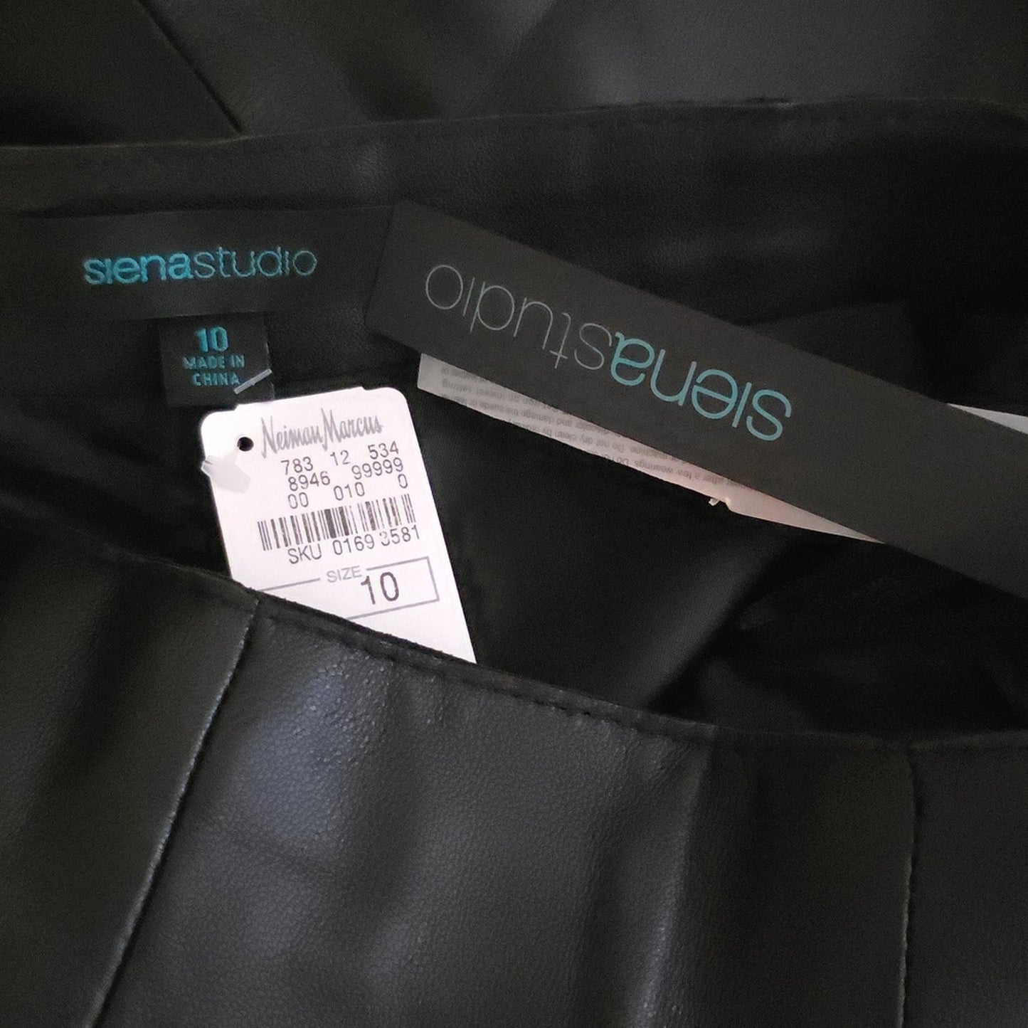 NWT Siena Studios Size 10 Black Leather Pants