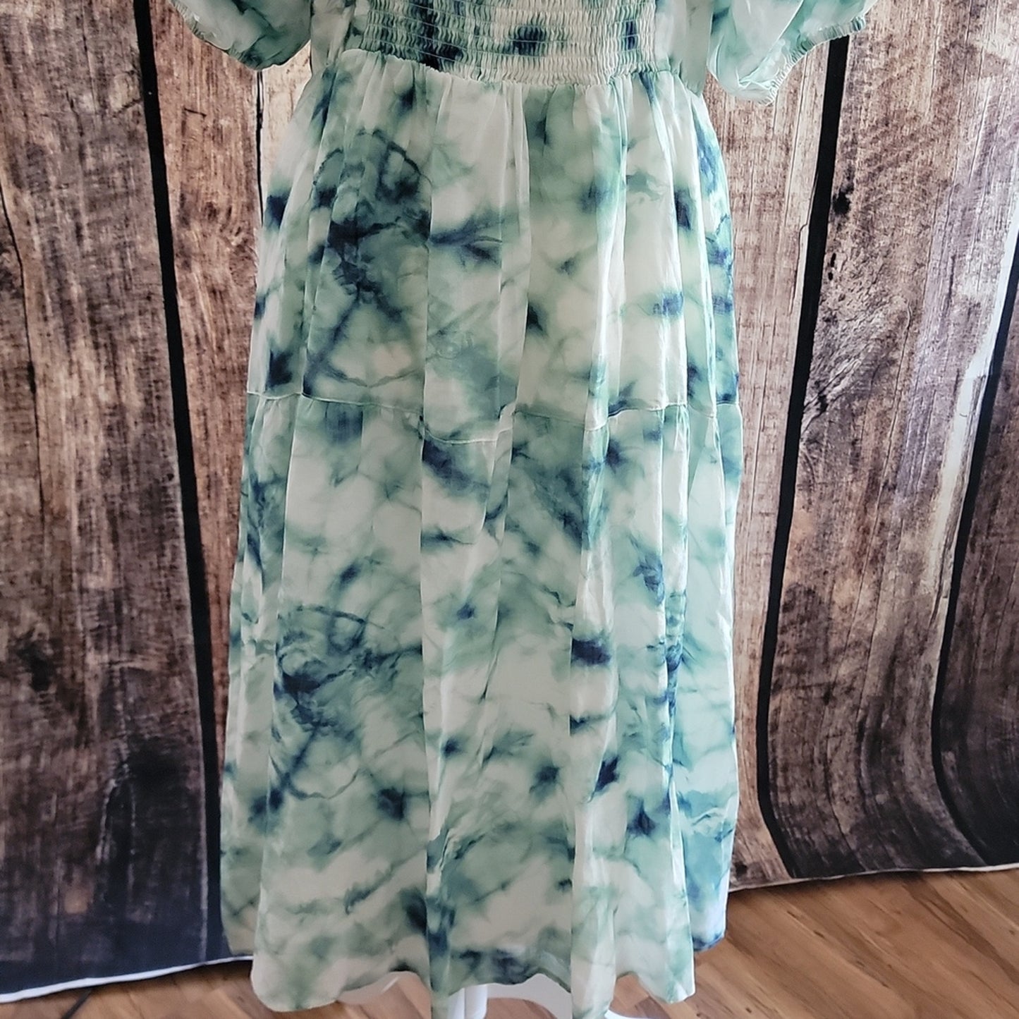 NWT Johnny Was Jade Marble Puff Sleeve Dress Sz S- M