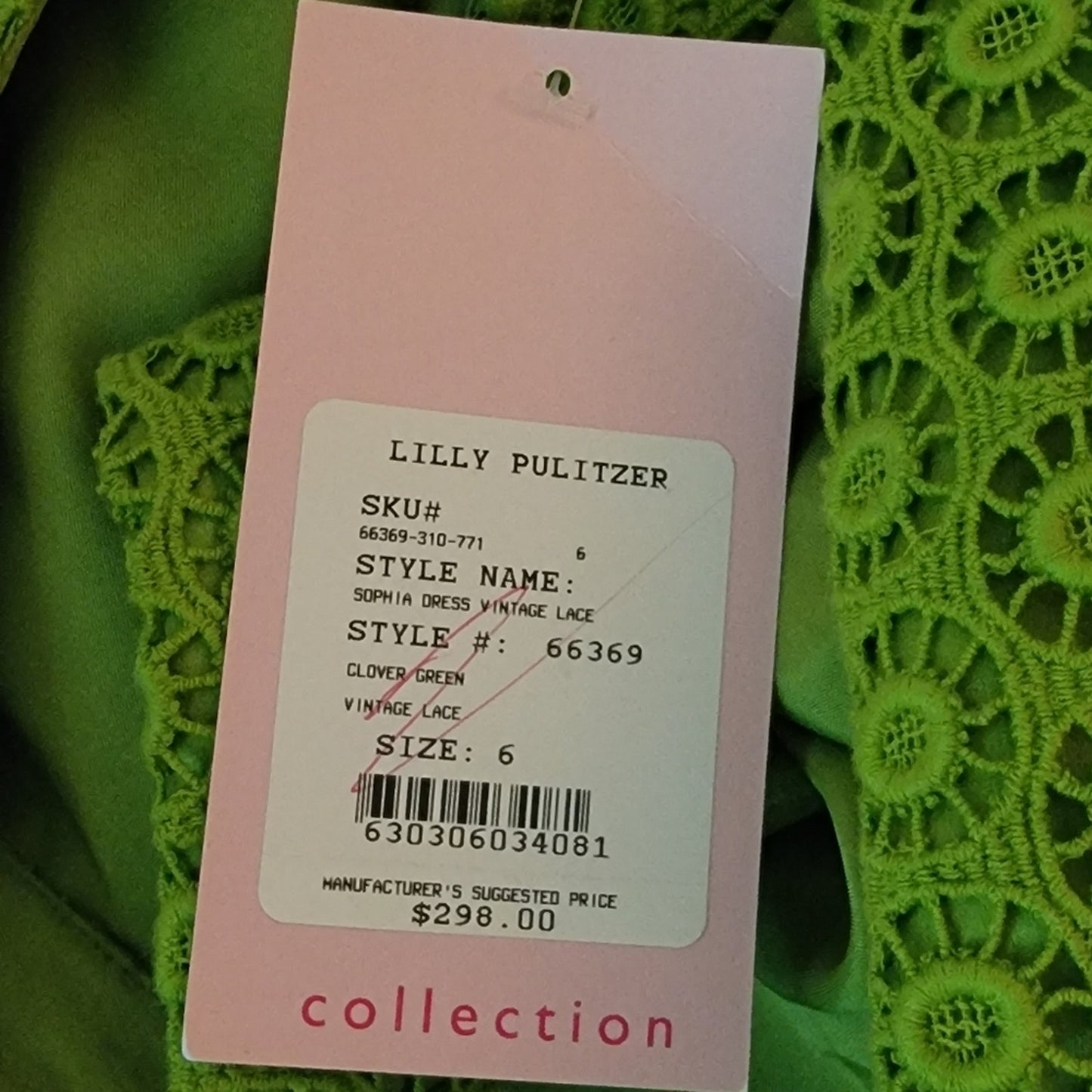 NWT Lilly Pulitzer Sophia Vintage Lace Dress Size 6