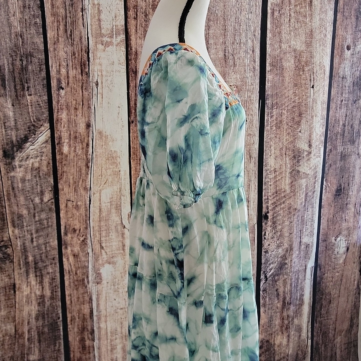 NWT Johnny Was Jade Marble Puff Sleeve Dress Sz S- M
