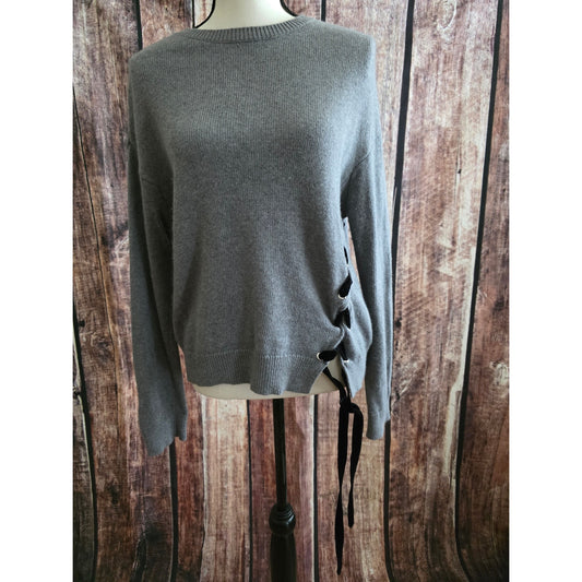 Perfect Valentino Size Small or Medium Sweater with Black Velvet  Lace Up