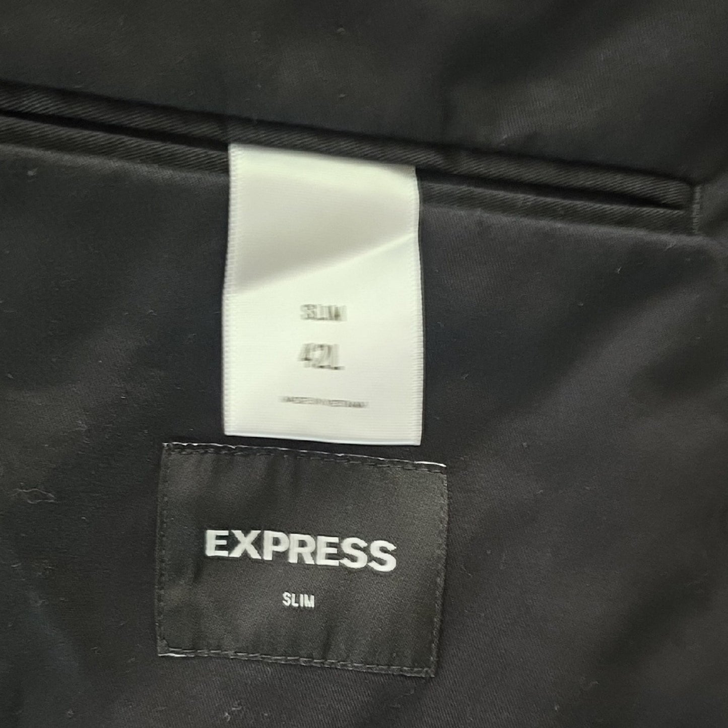 NWT Express Mens Size 42L Slim Classic Black Blazer