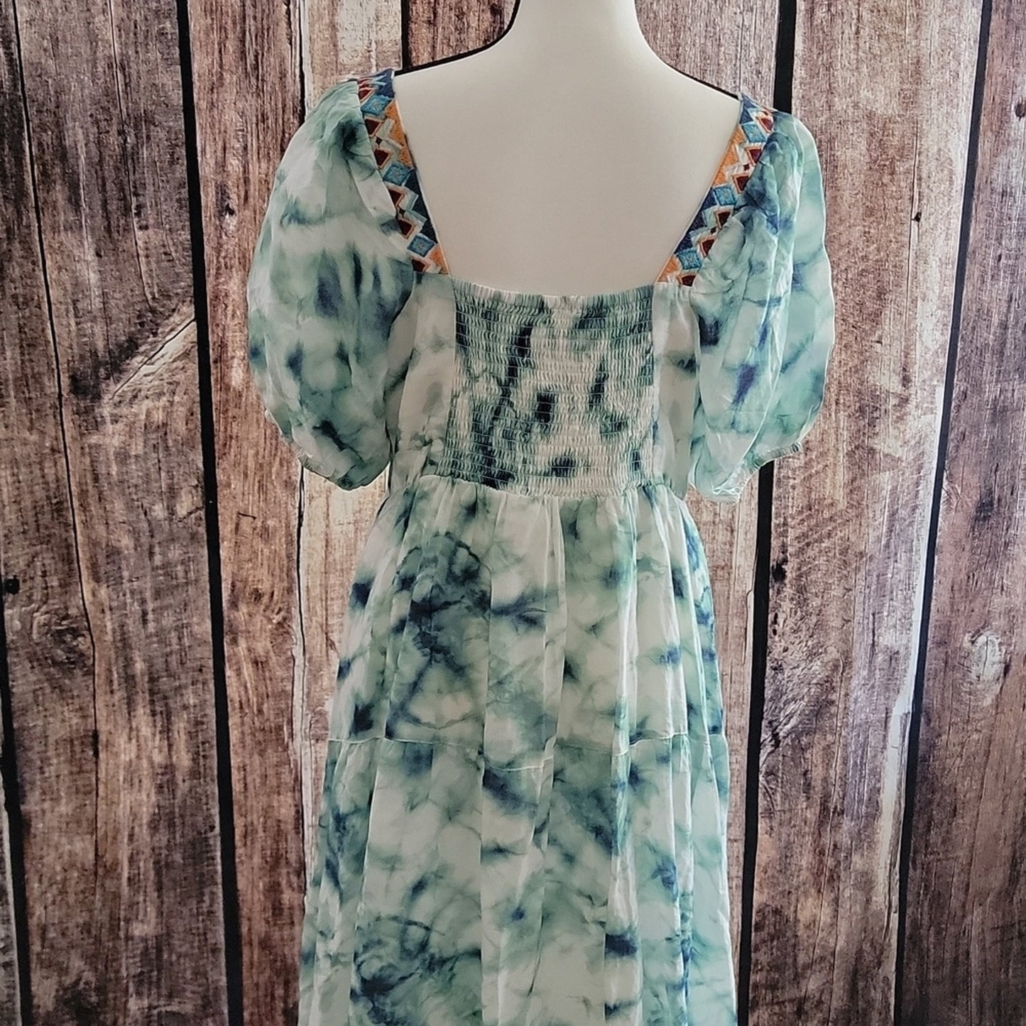 NWT Johnny Was Jade Marble Puff Sleeve Dress Sz S- M