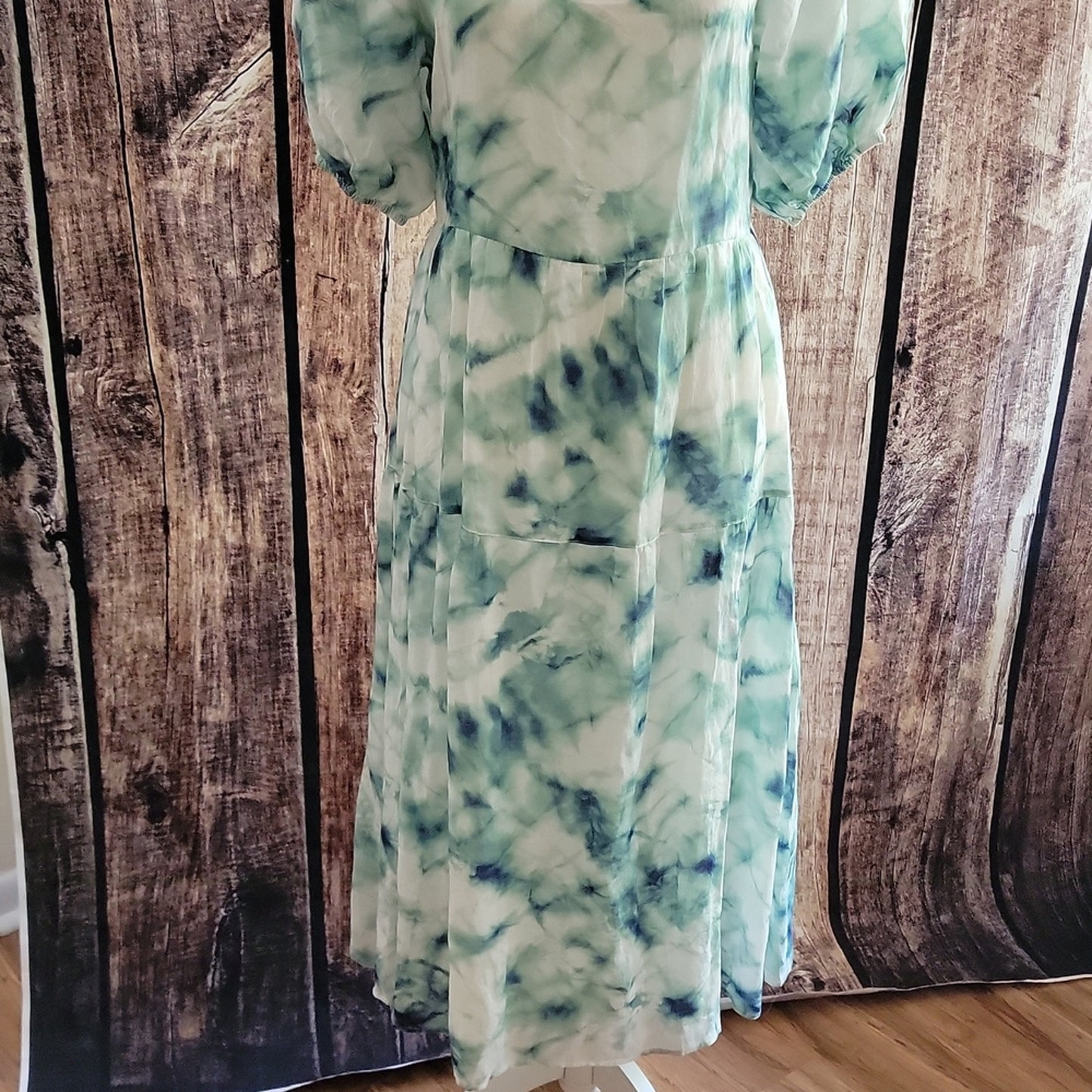 NWT Johnny Was Jade Marble Puff Sleeve Dress Sz S- M