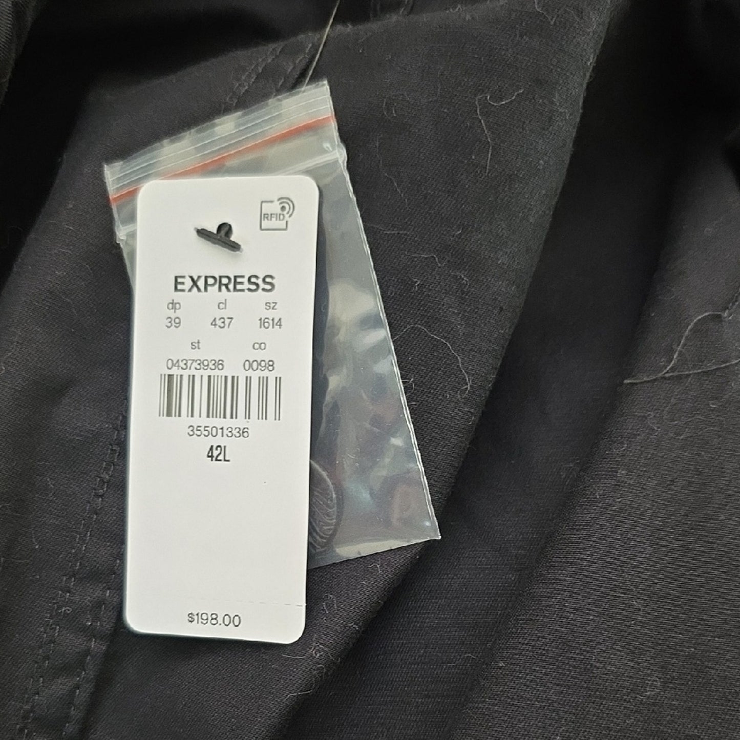 NWT Express Mens Size 42L Slim Classic Black Blazer
