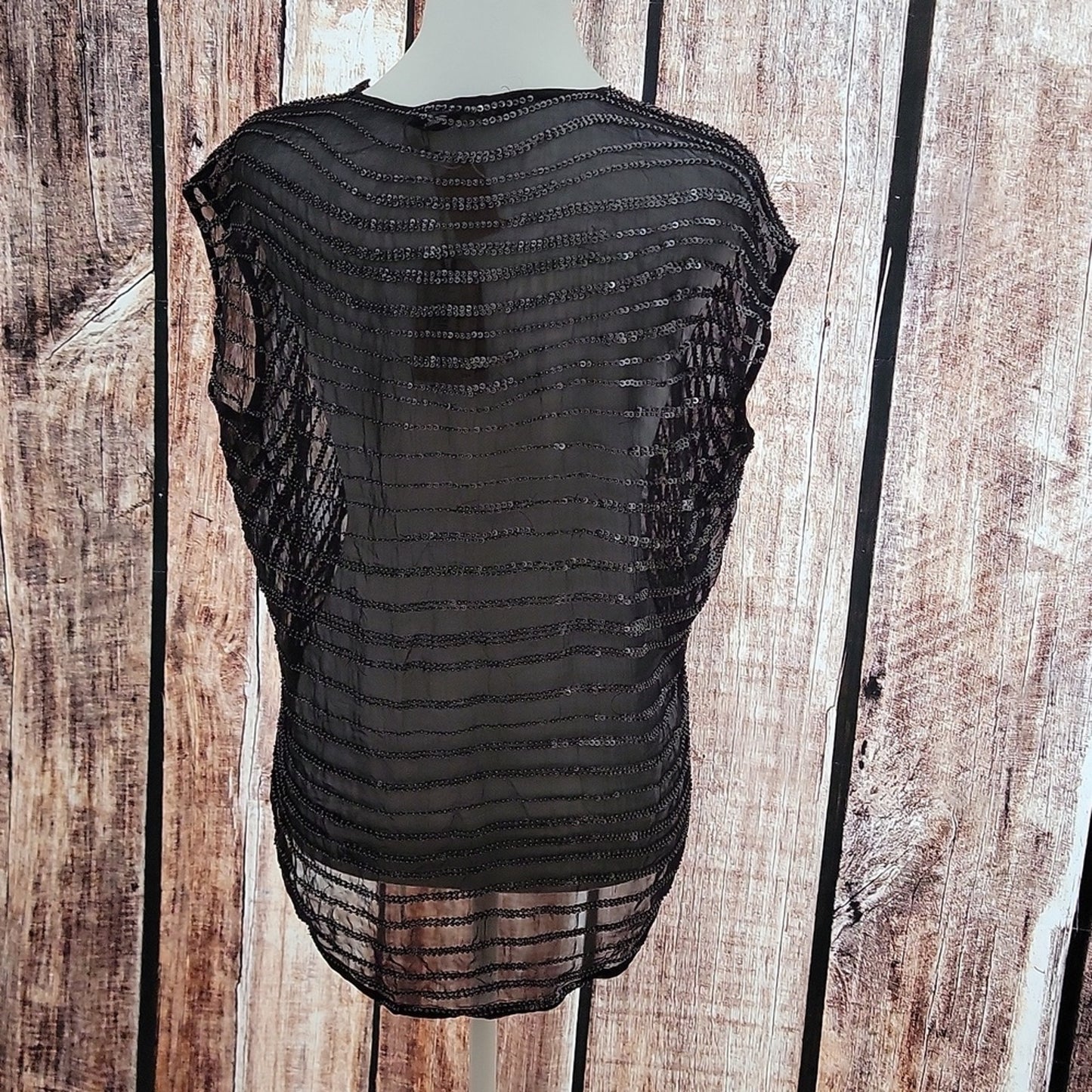 NWT Allsaints Black Swathe Top Hand Embellished Size 10